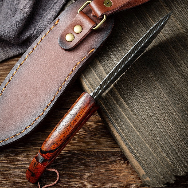 Feather Fixed-Blade Knife w/ Wooden Handle
