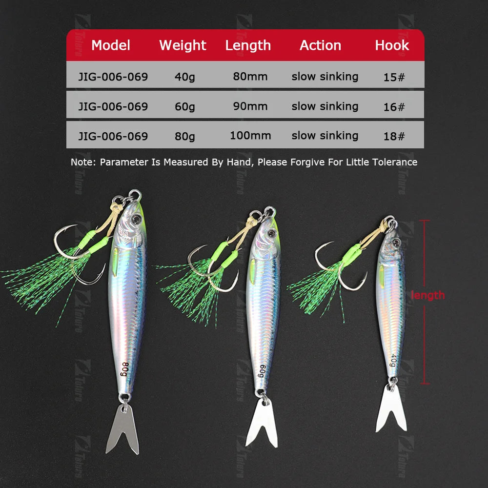 TOLU 2024 3D Fast-Sinking Metal Jig Lure