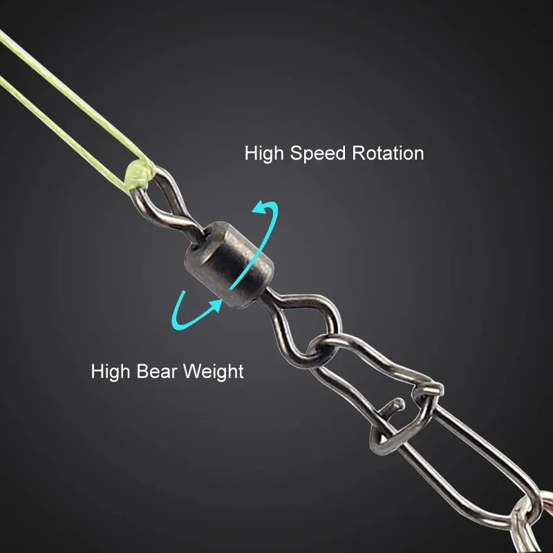 50-Piece Stainless Steel Fishing Swivel Connector Kit